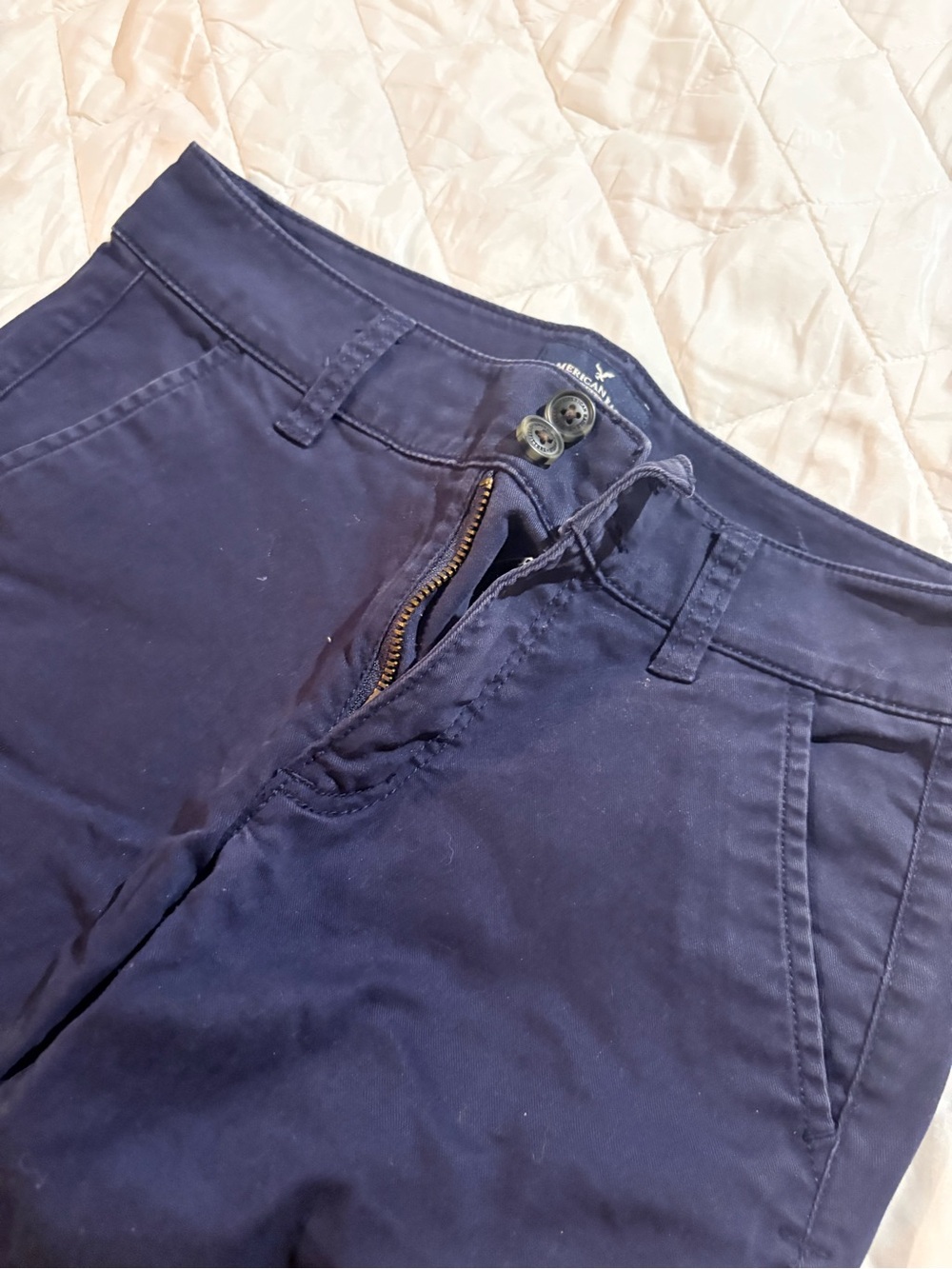 LOW RISE WOMENS Navy Chino Pants - Picture 4 of 6